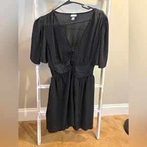 Black and White Polka Dot Midi Dress